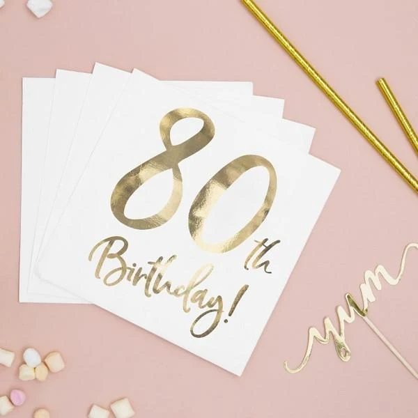 Servietten 80. Geburtstag (20 Stück)