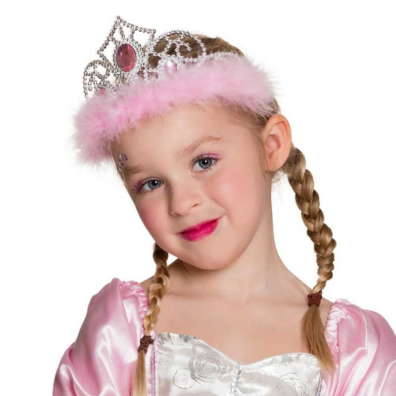 Tiara Krone "Jasmine" für Kinder | Rosa Silber