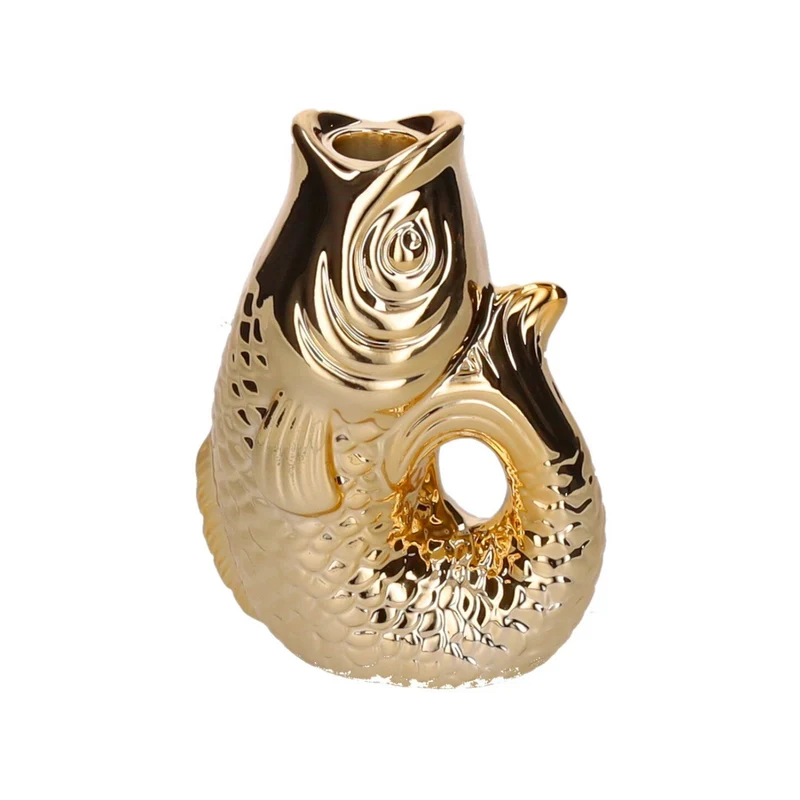 Kerzenhalter MONSIEUR CARAFON S aus Steingut in Gold