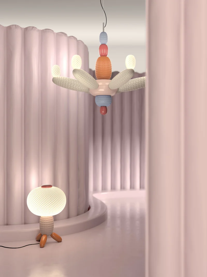Hängeleuchte SOFT BLOWN Chandelier pink