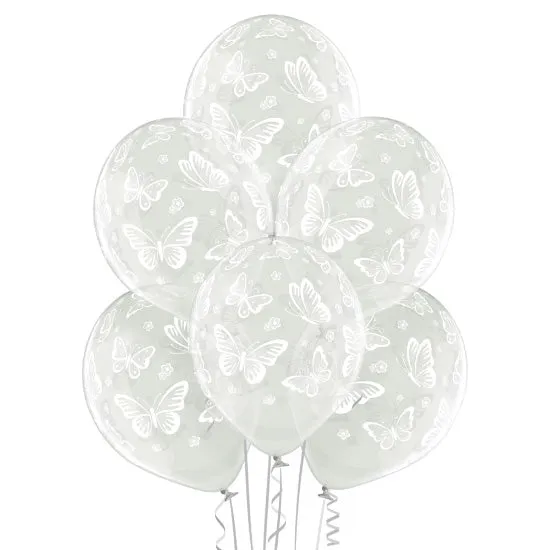 Luftballon Ø30cm "Schmetterlinge" | 6 Stk. - Clear