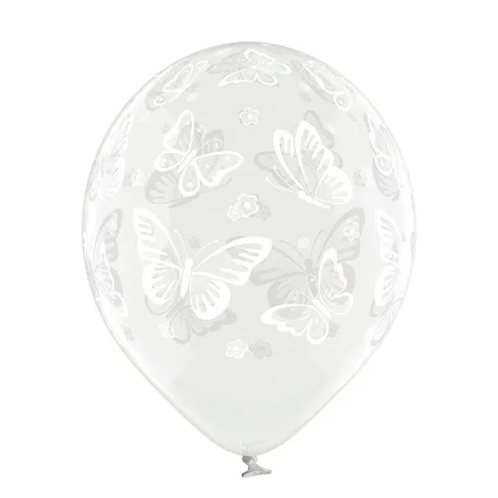Luftballon Ø30cm "Schmetterlinge" | 6 Stk. - Clear