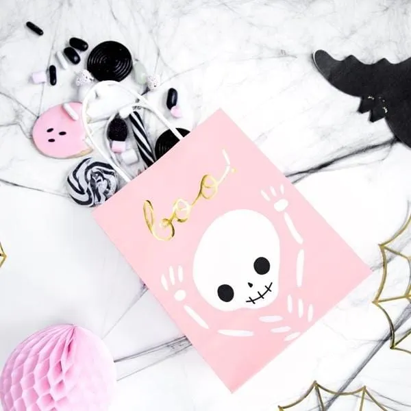 Geschenktüte Halloween rosa (1 Stück)