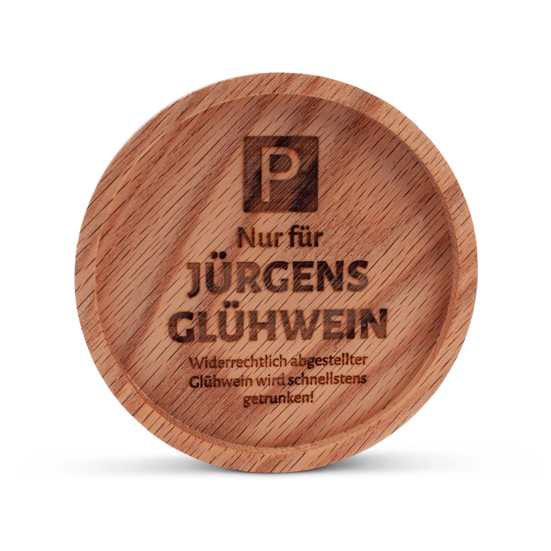 Holz-Untersetzer "Glühwein" mit Wunschname