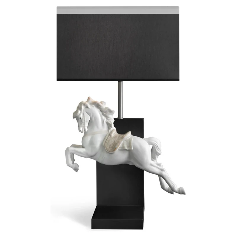 Tischlampe PIROUETTE HORSE aus Porzellan
