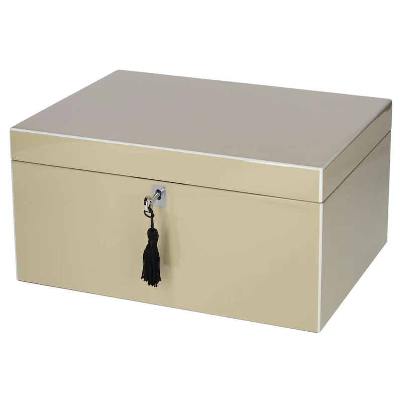 Schmuckbox TANG L in Sandstone mit Schloss 31x15x23cm
