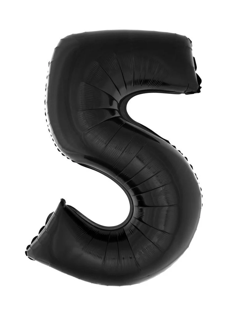 XXL Zahlen Folienballon 100 cm - Schwarz 5