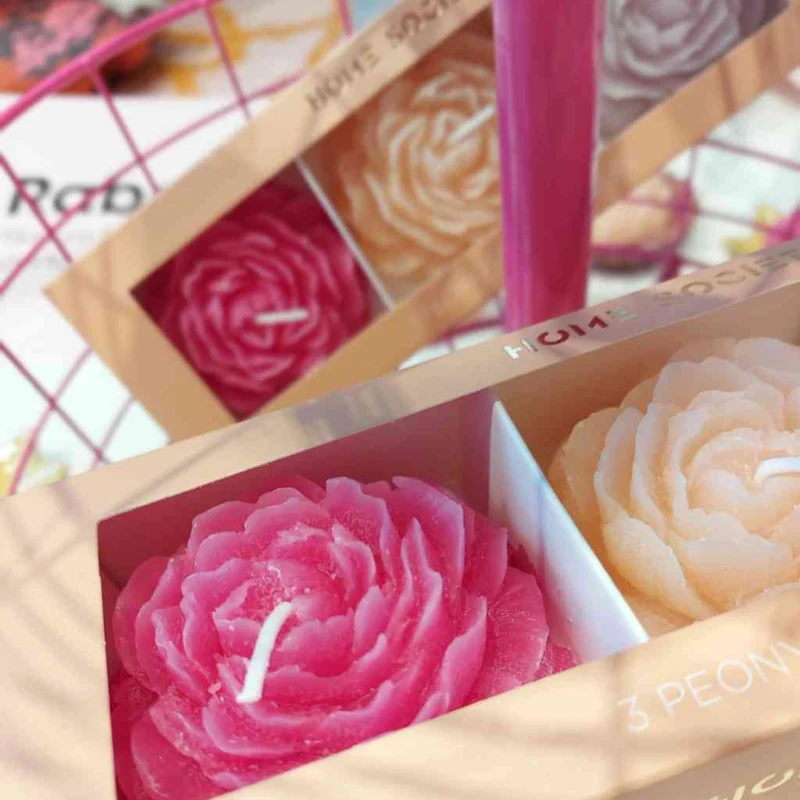 Blütenkerzen Vorteils-Bundle PEONY BLÜTENZAUBER 2x3er Packung groß und klein