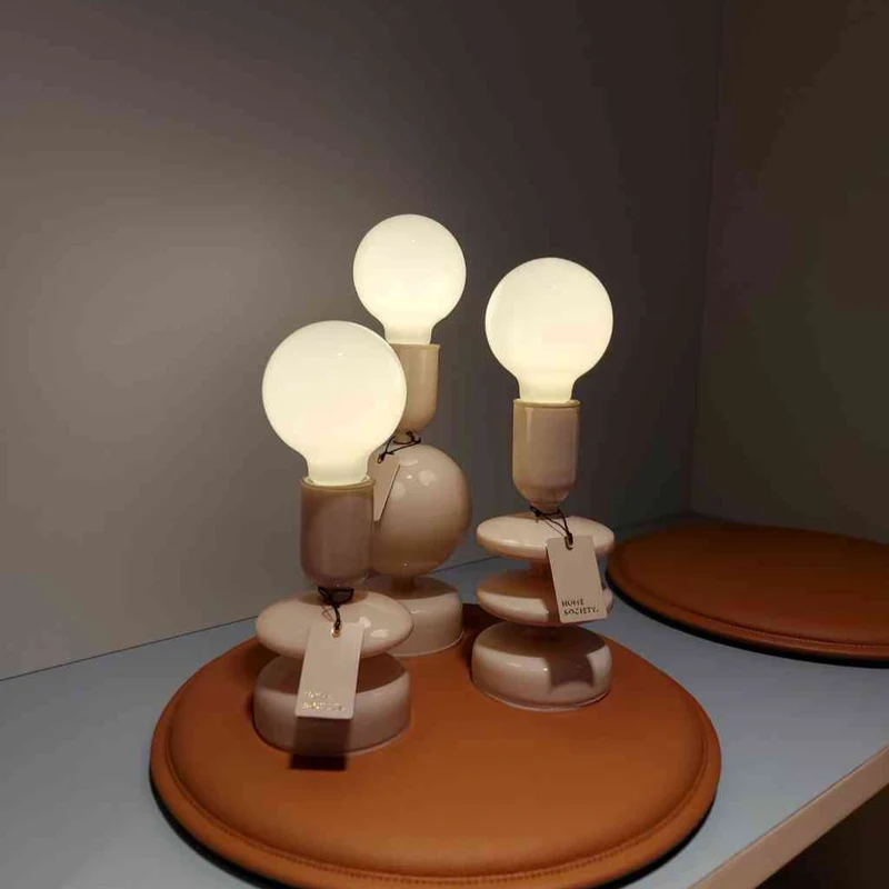 Tischleuchte LED beige Glas EVAA-M ca. 27 cm Dekoleuchte Batteriebetrieb 3xAA