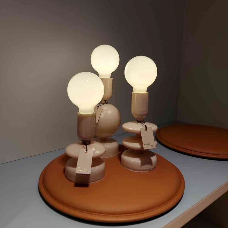 Tischleuchten 3er SET LED beige Glas EVAA Vorteils-Bundle Dekolampe Batteriebetrieb