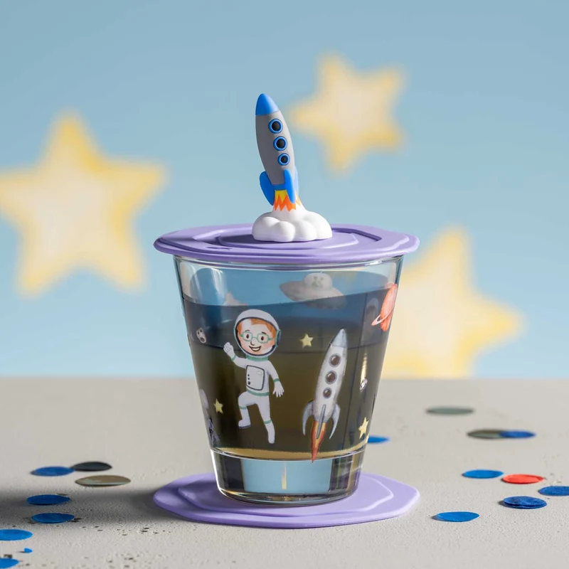 Trinkset BAMBINI AVVENTURA 3-teilig 215 ml Weltall