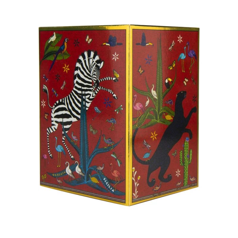 Kleine Karaffe „Jug Ceramic Red“ Jungle-Motiv