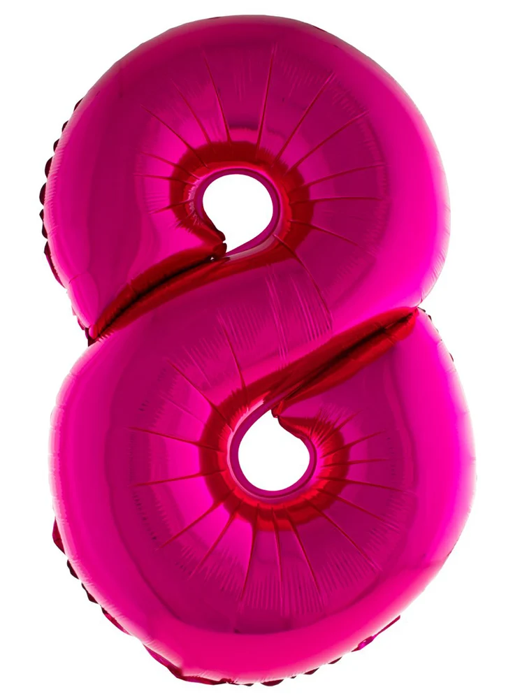 XXL Zahlen Folienballon 100 cm - Pink Zahl 8