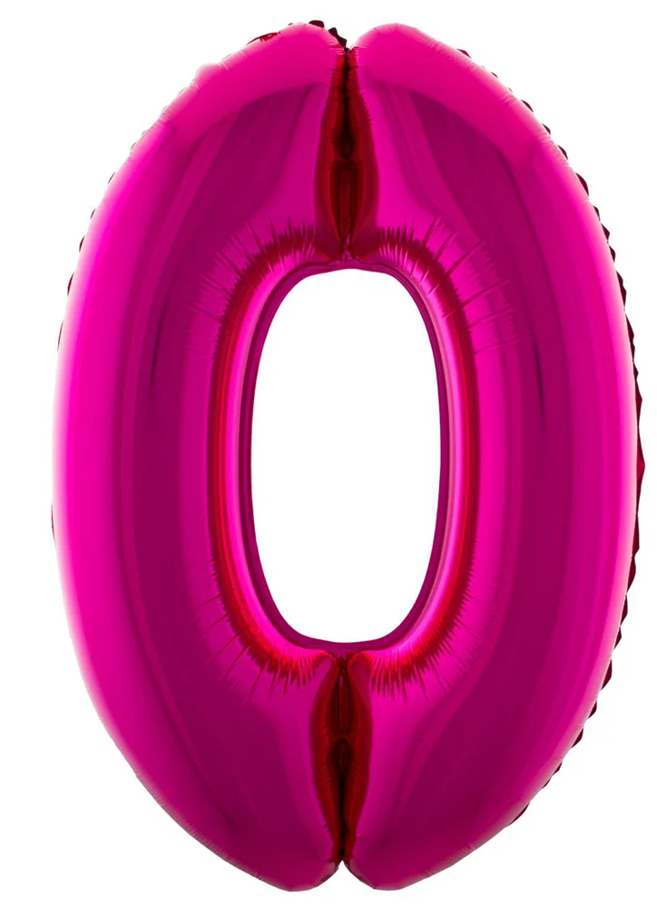 XXL Zahlen Folienballon 100 cm - Pink Zahl 0