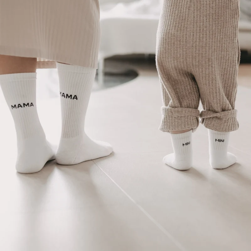 Eulenschnitt Socken weiß Mama 35-38