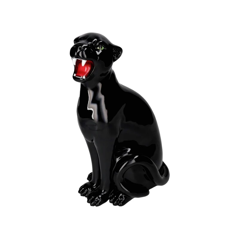 Dekofigur WILDCAT LEOPARD S in Schwarz, 14x34x22cm
