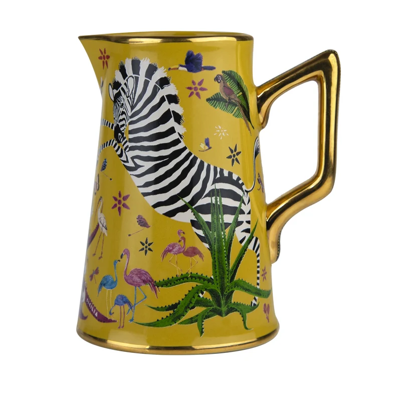 Kleine Karaffe „Jug Ceramic Sahara“ Jungle-Motiv