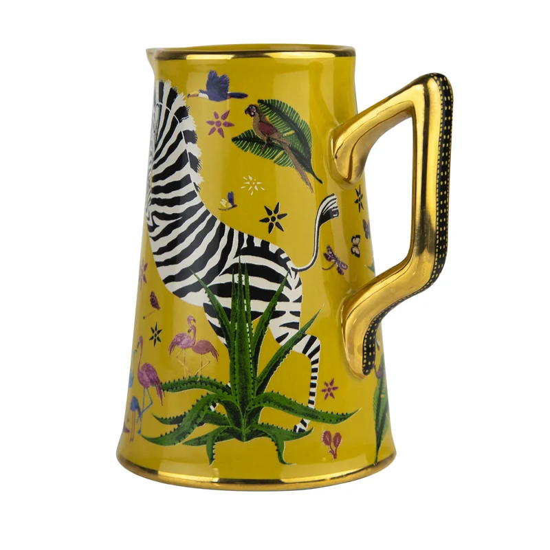 Kleine Karaffe „Jug Ceramic Sahara“ Jungle-Motiv