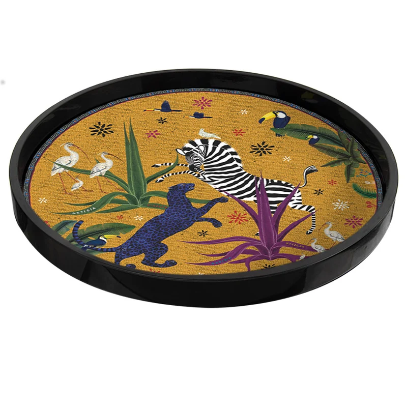 Rundes Lacktablett „Jungle Sahara“ Ø40 cm