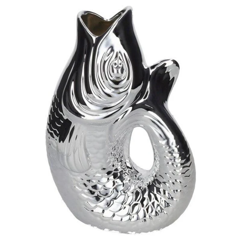 Fischvase MONSIEUR CARAFON L, 2-7l Silber 21x31x12cm