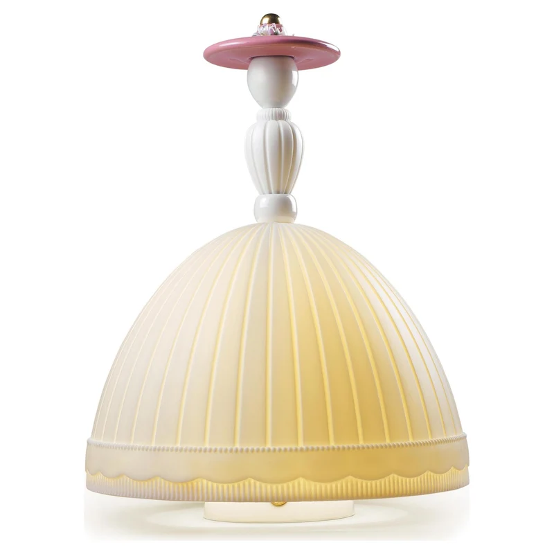 Tischlampe MADEMOISELLE ELISABETH aus Porzellan mit Blumenkranz