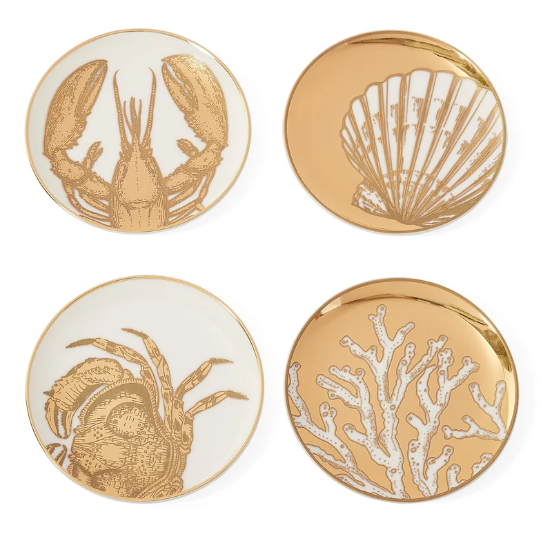 Untersetzer MARITIME 4er-Set in Weiß/Gold