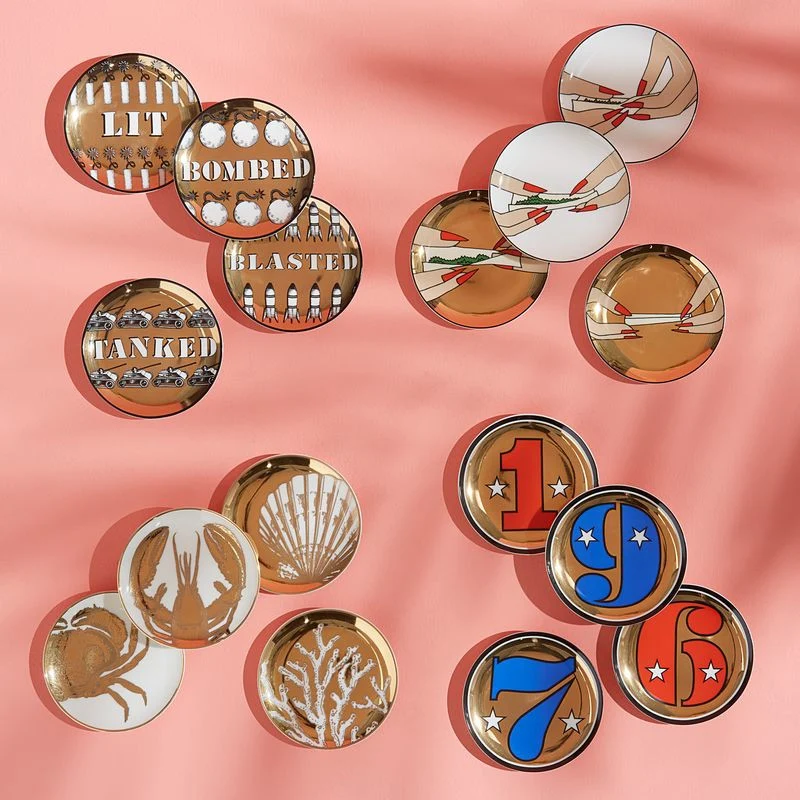 Untersetzer MARITIME 4er-Set in Weiß/Gold