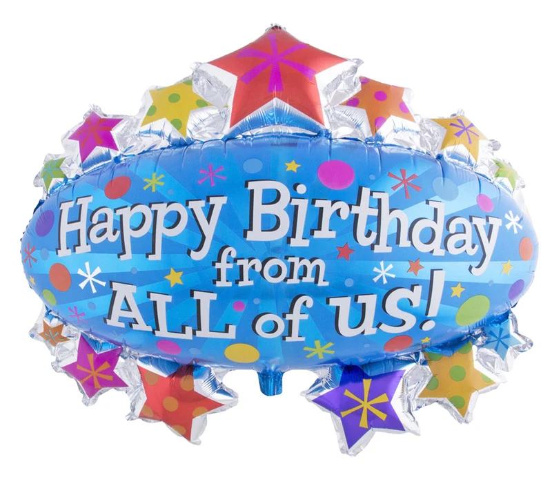 XL Folienballon "Happy Birthday from All of Us" | 95 x 90 cm