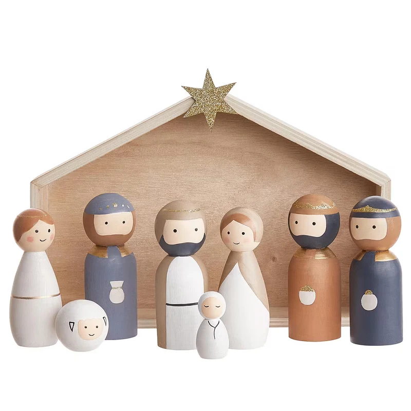 X-MAS Deko-Krippen 9-tlg.