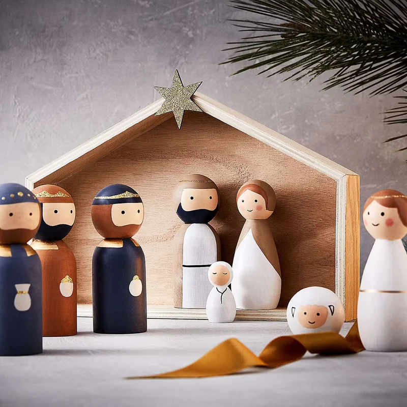 X-MAS Deko-Krippen 9-tlg.