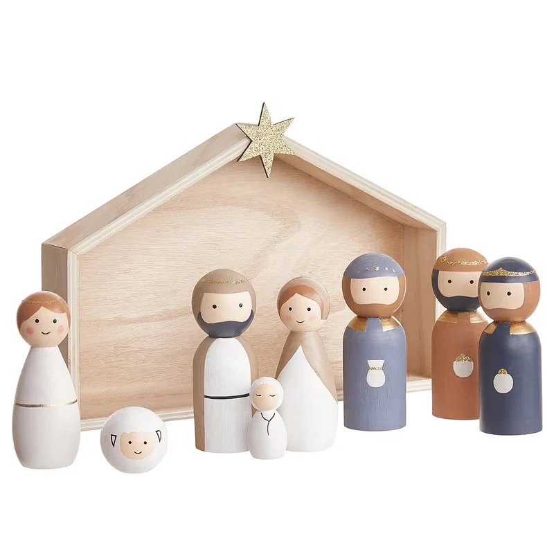 X-MAS Deko-Krippen 9-tlg.