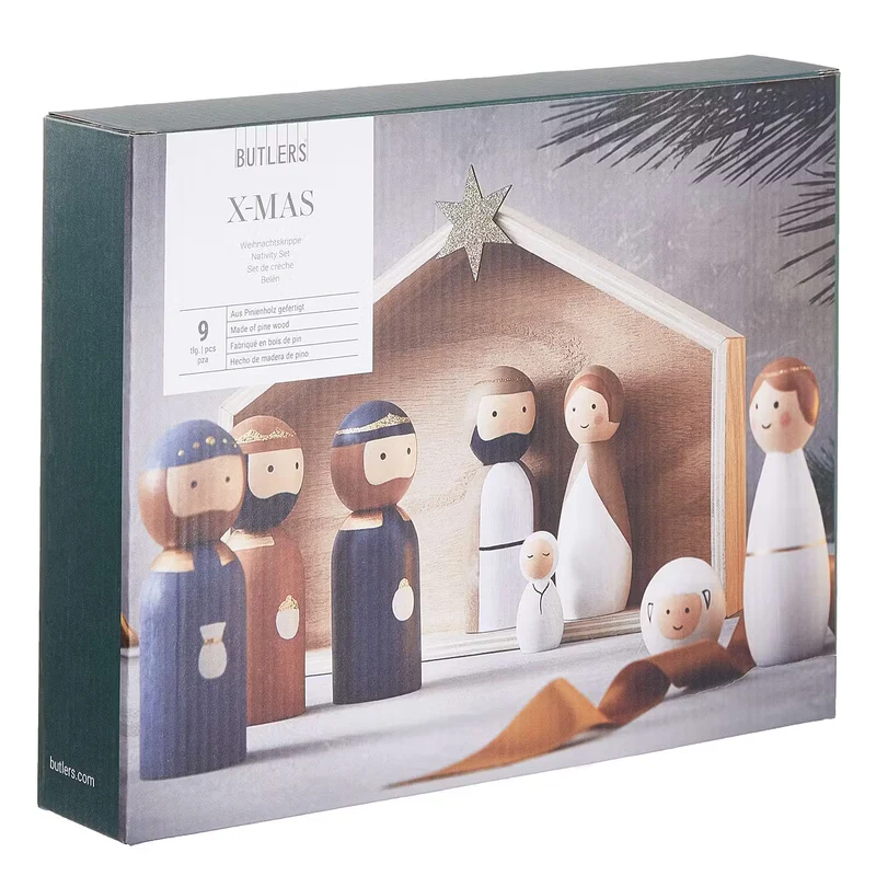 X-MAS Deko-Krippen 9-tlg.
