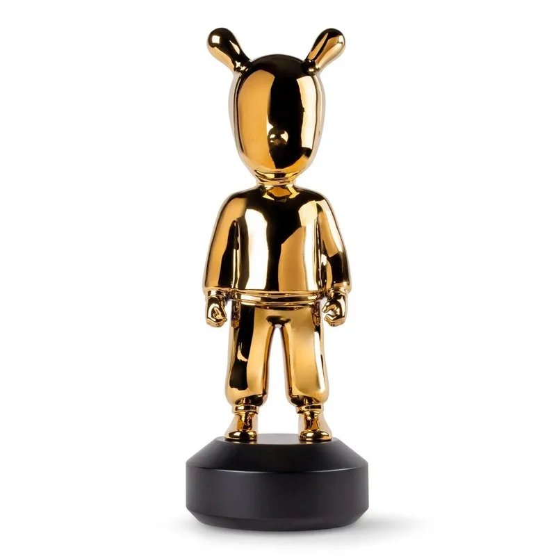 Deko Skulptur THE GUEST - Metallic in Gold u. Silber large