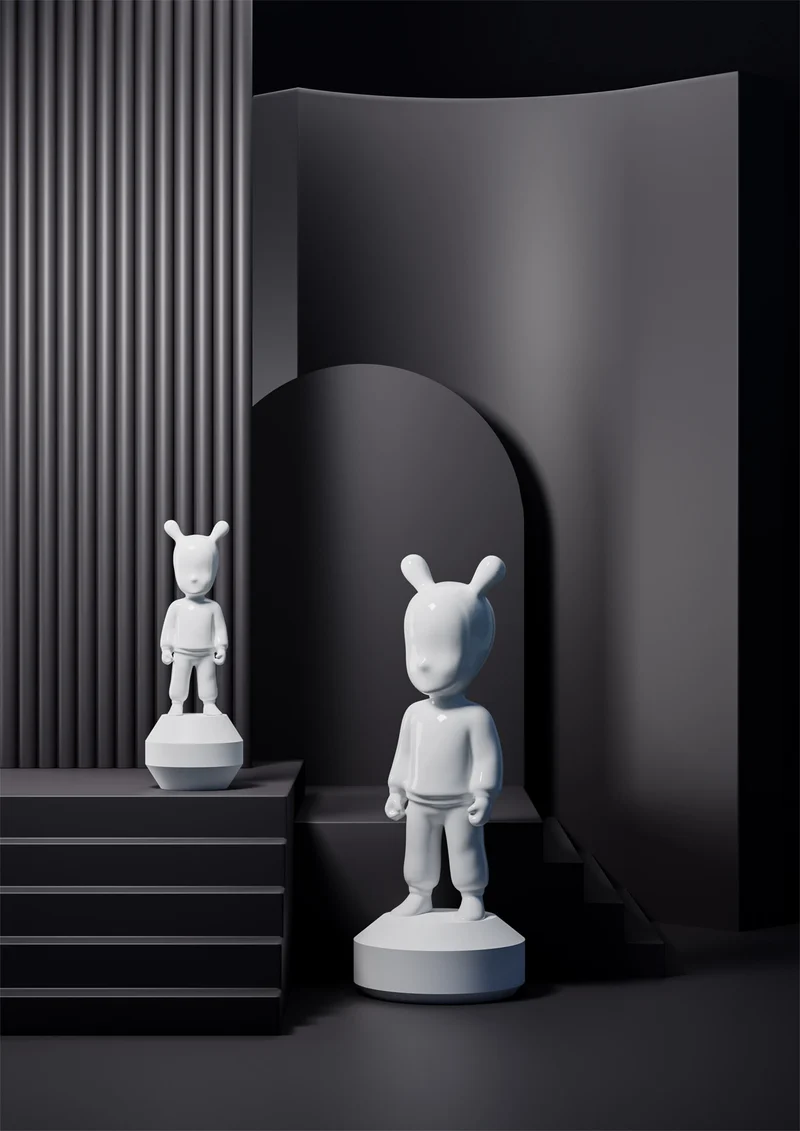 Deko Skulptur THE GUEST - in Schwarz u. Weiß small