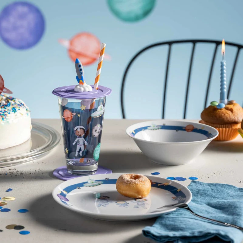 Trinkset BAMBINI AVVENTURA 3-teilig 300 ml Weltall