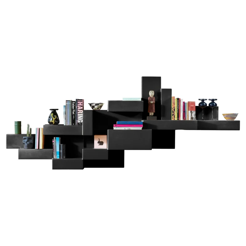 Bücherregal PRIMITIVE schwarz 240x40x96cm