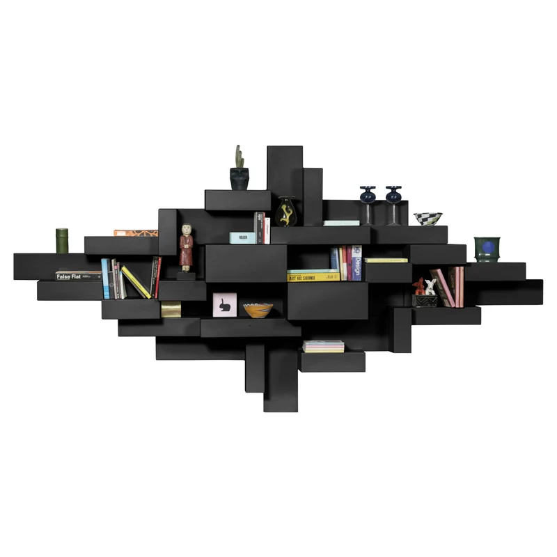 Bücherregal PRIMITIVE schwarz 240x40x96cm