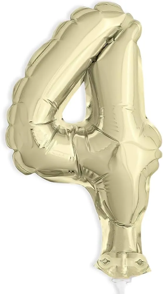 Tortendeko Ballonzahl, ca.13cm #4 Gold