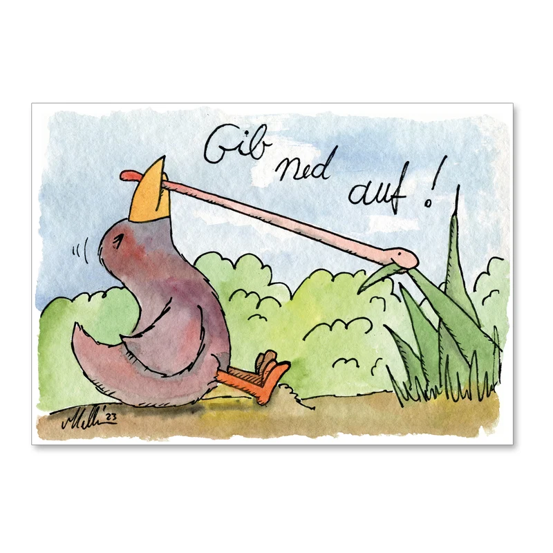 Postkarte "Gib ned auf!"