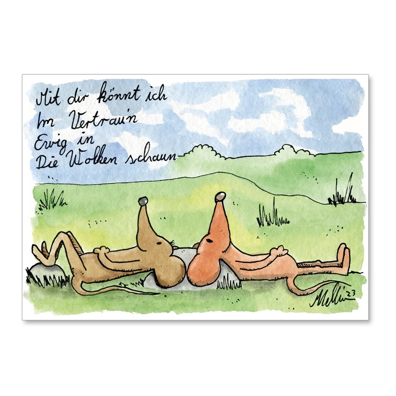 Postkarte "Ewig in die Wolken schaun"