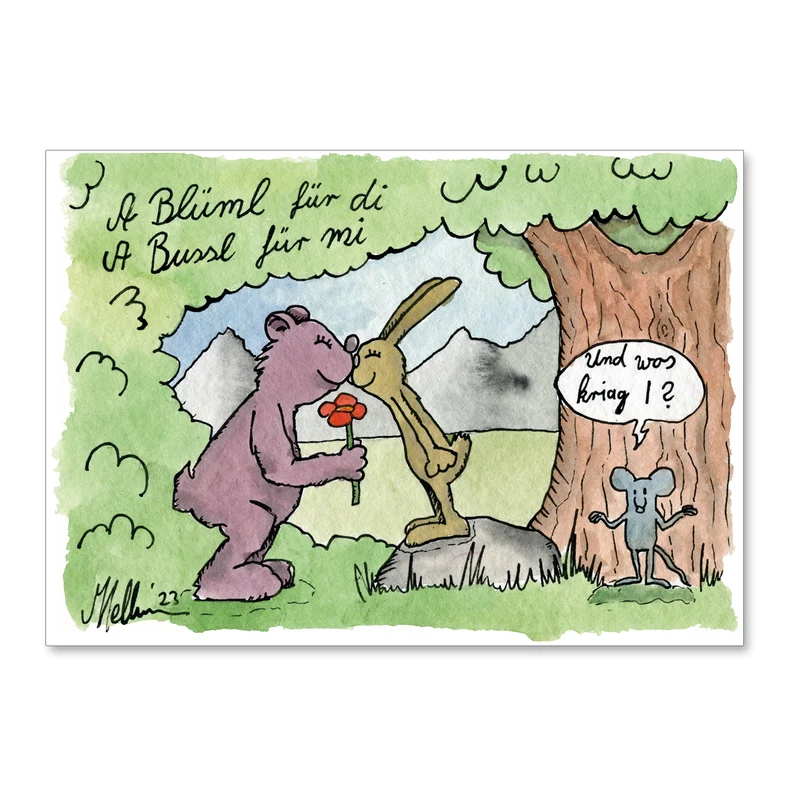 Postkarte "A Blüml für di"