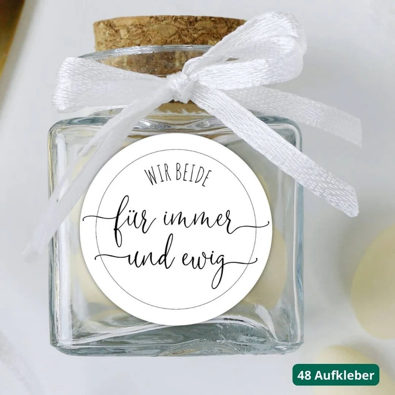 Aufkleber elegant Für immer und ewig (48 Stück)