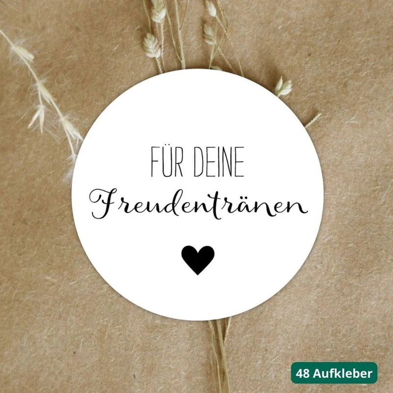Aufkleber Herzchen Freudentränen (48 Stück)