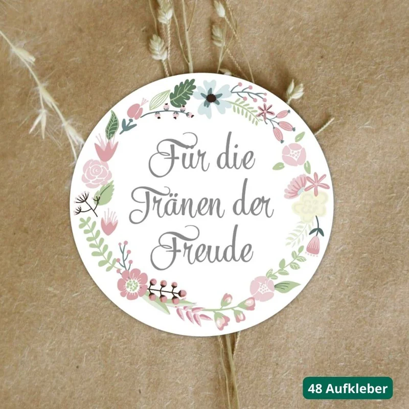 Aufkleber Boho Freudentränen (48 Stück)