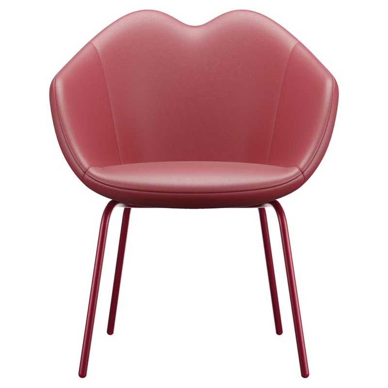 Esszimmerstuhl XOXO Leder vier Beine rot