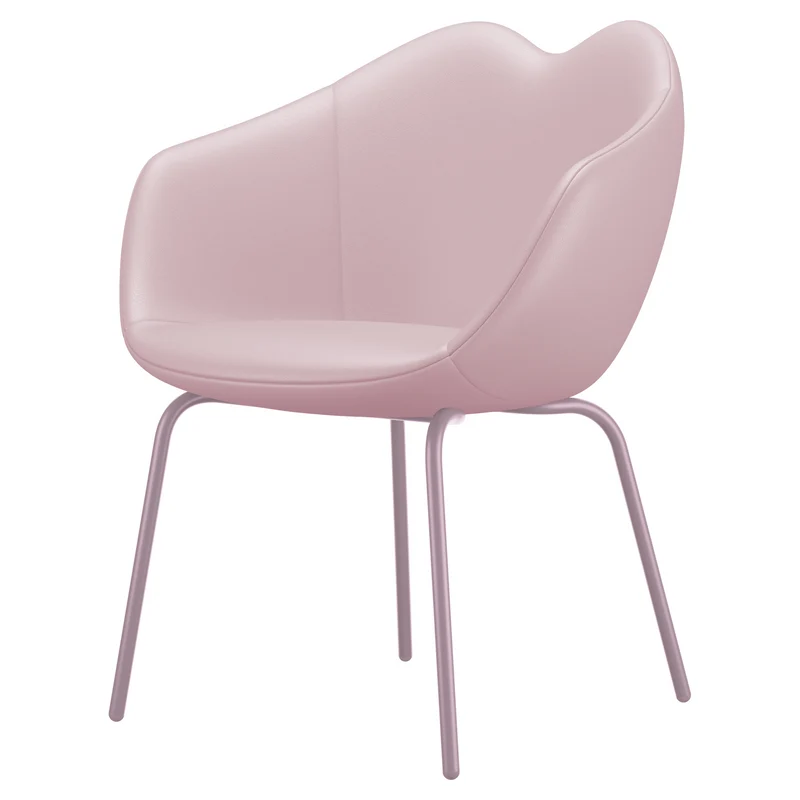 Esszimmerstuhl XOXO Leder vier Beine pink