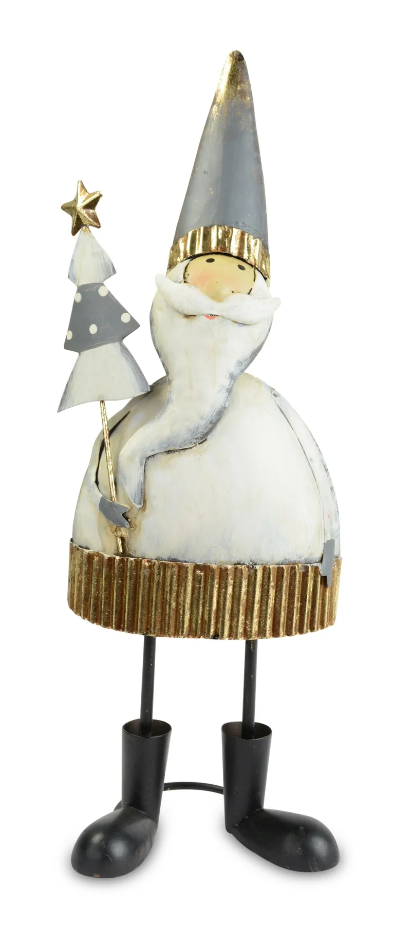 Weihnachtsmann wackelnd - Dekofigur aus Metall, 12×35 cm - 18206