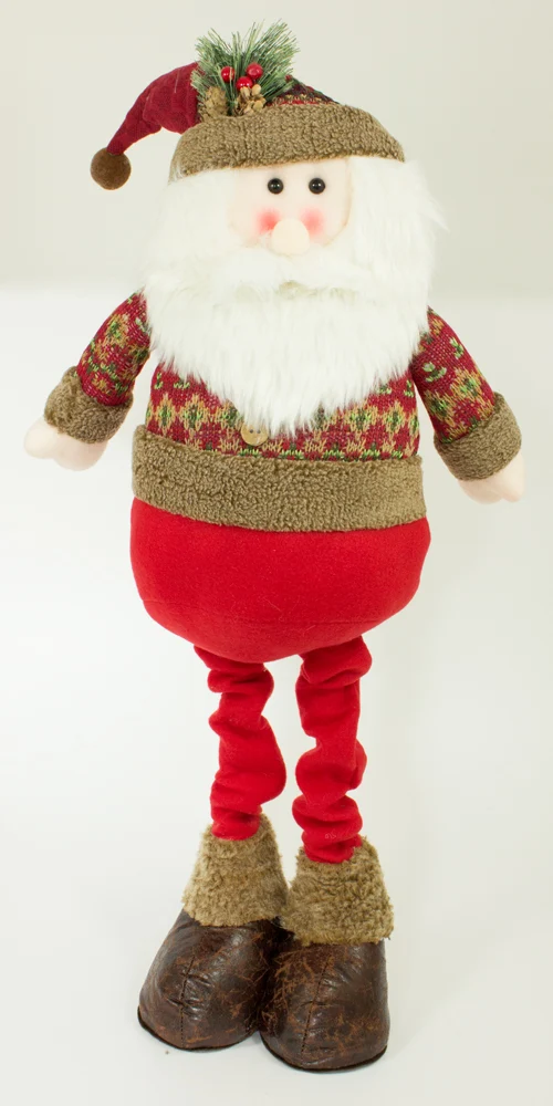 Weihnachtsmann Dekofigur für Advent und Weihnachten - Stehfigur mit ausziehbaren Beinen - 80 x 34 cm