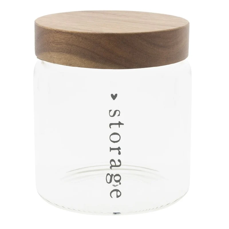 Bastion Collections Vorratsdose mit Holzdeckel Storage schwarz klein