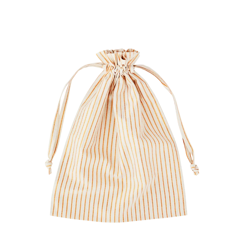 Stoffbeutel naturweiß mit Streifen kupfergold silber ca. 30x40 cm Aufbewahrung Geschenkverpackung Madam Stoltz